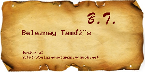 Beleznay Tamás névjegykártya